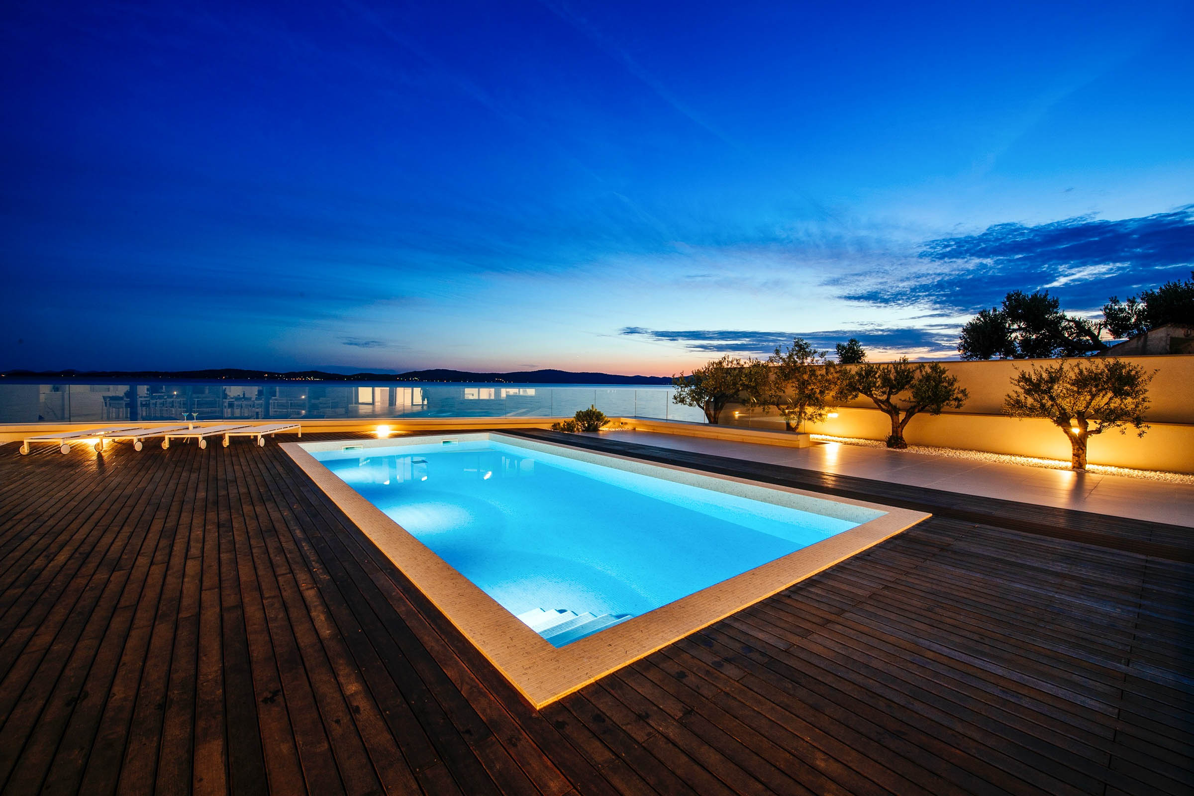 Pool in the evening
